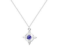 Cotigo Collana donna nodo di strega con pietra naturale e acciaio inossidabile + regalo un bracciale a 7 nodi, nodo di strega doppia protezione, portafortuna bigiotteria da donna., Mediano, Acciaio