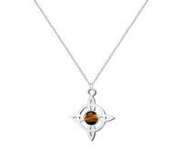Cotigo Collana donna nodo di strega con pietra naturale e acciaio inossidabile + regalo un bracciale a 7 nodi, nodo di strega doppia protezione, portafortuna bigiotteria da donna., Mediano, Acciaio