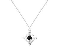 Cotigo Collana donna nodo di strega con pietra naturale e acciaio inossidabile + regalo un bracciale a 7 nodi, nodo di strega doppia protezione, portafortuna bigiotteria da donna., Mediano, Acciaio