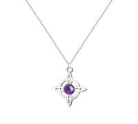 Cotigo Collana donna nodo di strega con pietra naturale e acciaio inossidabile + regalo un bracciale a 7 nodi, nodo di strega doppia protezione, portafortuna bigiotteria da donna., Mediano, Acciaio