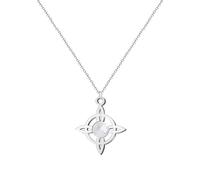 Cotigo Collana donna nodo di strega con pietra naturale e acciaio inossidabile + regalo un bracciale a 7 nodi, nodo di strega doppia protezione, portafortuna bigiotteria da donna., Mediano, Acciaio