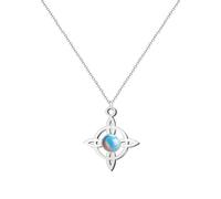 Cotigo Collana donna nodo di strega con pietra naturale e acciaio inossidabile + regalo un bracciale a 7 nodi, nodo di strega doppia protezione, portafortuna bigiotteria da donna., Mediano, Acciaio