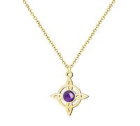 cotigo Collana donna nodo di strega con pietra naturale e acciaio inossidabile + regalo un bracciale a 7 nodi, nodo di strega doppia protezione, portafortuna regalo donna., Mediano, Acciaio