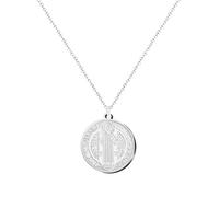 cotigo - Collana in acciaio inox vergine, santi di Spagna, cattolico, religione, patrono della Spagna, Religion, regalo donna, regalo uomo, regalo per nonna., Mediano-largo, Acciaio inossidabile