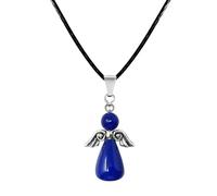 cotigo - Collana in pietra naturale e angelo custode, ciondolo angelo custode, pietra di nascita, angelo custode figura con pietra, fortuna e protezione, protezione contro il malocchio., Mediano-largo