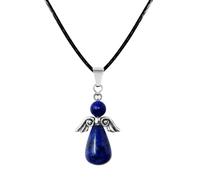 cotigo - Collana in pietra naturale e angelo custode, ciondolo angelo custode, pietra di nascita, angelo custode figura con pietra, fortuna e protezione, protezione contro il malocchio., Mediano-largo