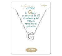 cotigo Collana iniziali acciaio inossidabile-collana da donna ciondolo a forma di lettera dalla A alla Z-regalo di moda per madre-compleanno-fidanzata-colori argento-dorato (G-Argento)