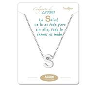 cotigo Collana iniziali in acciaio inossidabile-collana da donna ciondolo a forma di lettera dalla A alla Z-regalo di moda per madre-compleanno-fidanzata-colori argento e dorato (S-Argento)