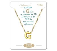 cotigo Collana iniziali in acciaio inossidabile per donna ciondolo a forma di lettera dalla A alla Z-regalo di moda per madre-compleanno-fidanzata-colori argento-dorato (G-Dorato)
