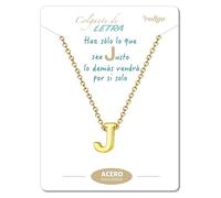 cotigo Collana iniziali in acciaio inossidabile per donna ciondolo a forma di lettera dalla A alla Z-regalo di moda per madre-compleanno-fidanzata-colori argento-dorato (J-Dorato)