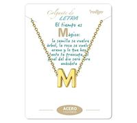 cotigo Collana iniziali in acciaio inossidabile per donna ciondolo a forma di lettera dalla A alla Z-regalo di moda per madre-compleanno-fidanzata-colori argento-dorato (M-Dorato)