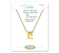 cotigo Collana iniziali in acciaio inossidabile per donna ciondolo a forma di lettera dalla A alla Z-regalo di moda per madre-compleanno-fidanzata-colori argento-dorato (E-Dorato)