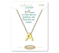 cotigo Collana iniziali in acciaio inossidabile per donna ciondolo a forma di lettera dalla A alla Z-regalo di moda per madre-compleanno-fidanzata-colori argento-dorato (A-Dorato)