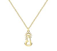cotigo - Collana vergine in acciaio inox, santi di Spagna, cattolico, religione, patrona Spagna, patron spagna, regalo donna, uomo, regalo per nonna., Mediano-largo, Acciaio inossidabile, Nessuna
