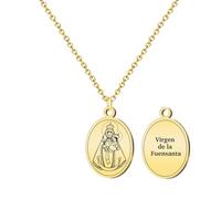 cotigo - Collana vergine in acciaio inox, santi di Spagna, cattolico, religione, patrona Spagna, patron spagna, regalo donna, uomo, regalo per nonna., Mediano-largo, Acciaio inossidabile, Nessuna