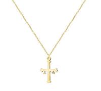 cotigo - Croce della Vittoria delle Asturie in Acciaio Inossidabile, Ciondolo Religioso di Protezione e Fede Collana Unisex con Significato Spirituale, Regalo per Donna, Mediano-largo, Acciaio