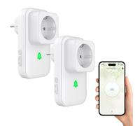 COTINSE 2 Pack Rilevatore di Interruzione di Corrente WiFi, Presa d'Allarme per Blackout Tuya WiFi con App Smart Life, 3 Livelli di Volume fino a 110 dB per Acquario/Frigorifero