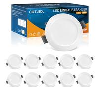COTLEDL 10xFaretti LED da Incasso per Cartongesso, 5W 450LM Faretto Luce Neutro 4000K IP44 Faretti LED Soffitto Interno da Incasso per Bagno, Diametro Foro Ø68-80mm, AC 220-240V