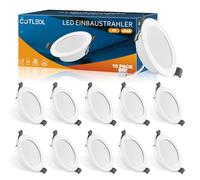 COTLEDL 10xFaretti LED da Incasso per Cartongesso, 5W Faretto LED Luce Freddo 6000K 450LM IP44 Faretti Soffitto Interno da Incasso per Bagno, Diametro Foro Ø68-80mm, AC 220-240V