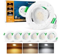 COTLEDL Faretti Led da Incasso per Cartongesso Orientabili, 5W 450LM Faretti LED Soffitto 3000K/4000K/6000K, Foro Ø68-80mm, IP44 Faretto da Incasso Interno per Bagno Soggiorno Cucina, Set da 6