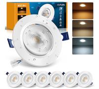 COTLEDL Faretti LED da Incasso per Cartongesso Orientabili, 7W 650LM Faretti LED Soffitto Incasso 3000K/4000K/6500K, Foro Ø85-100mm, IP44 Faretto Interno per Bagno Soggiorno Cucina, Set da 6