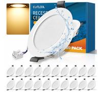 COTLEDL Faretti LED da Incasso, Set da 20, Luce Calda 3000 K, 5 W 450 lm | Foro Ø68-80 mm, Ultrasottili 25 mm, IP44, Non Dimmerabili, Faretti da Soffitto in Cartongesso per Bagno, Cucina e Soggiorno