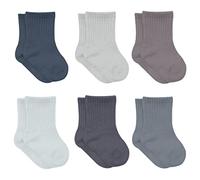 Cotone 6 Paia di Calzini per Neonati da 0 a 6 Mesi a 3 Anni | Stopper Calzini Senza Cuciture | per Bambini Ragazzi Ragazze, Antracite, 0-6 Mesi
