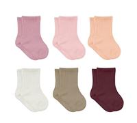 Cotone 6 Paia di Calzini per Neonati da 0 a 6 Mesi a 3 Anni | Stopper Senza Cuciture | per Bambini Ragazzi Ragazze, Rosa, 0-3 Mesi