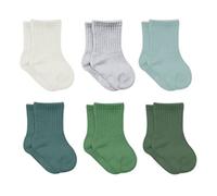Cotone 6 Paia di Calzini per Neonati da 0 a 6 Mesi a 3 Anni | Stopper Senza Cuciture | per Bambini Ragazzi Ragazze, Nilo Verde, 2-3 Anni