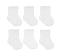 Cotone 6 Paia di Calzini per Neonati da 0 a 6 Mesi a 3 Anni | Stopper Senza Cuciture | per Bambini Ragazzi Ragazze, Bianco, 6-12 Monate