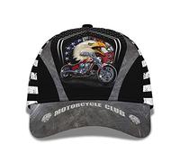 Cotone Berretto Biker Bald Motorbike And Distressed Flag Hat 3D Print Motorcycle Club Cappello Traspirante Berretto da Baseball per Ragazzi, unità, Sport