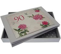 Cotone Bianco Carte Erinnerungsalbum per 90 Anni, di Design Rose Inglesi Piccolo Album