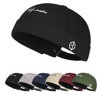 Cotone Cappellino da Portuale Uomo Retro Berretto Docker da Motociclista Retro Docker-cap Berretto Docker da Motociclista Cappello Senza Visiera Rolled Cuff Brimless