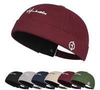 Cotone Cappellino da Portuale Uomo Retro Berretto Docker da Motociclista Retro Docker-cap Berretto Docker da Motociclista Cappello Senza Visiera Rolled Cuff Brimless