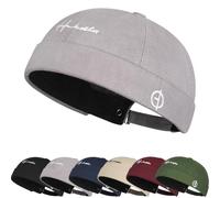 Cotone Cappellino da Portuale Uomo Retro Berretto Docker da Motociclista Retro Docker-cap Berretto Docker da Motociclista Cappello Senza Visiera Rolled Cuff Brimless