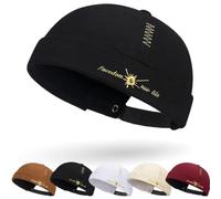 Cotone Cappellino da Portuale Uomo Retro Docker-cap Berretto Docker da Motociclista Cappello Retro Hat Cappello Senza Visiera Berretto da Portuale Uomo Donna Regolabile