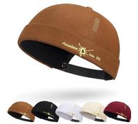 Cotone Cappellino da Portuale Uomo Retro Docker-cap Berretto Docker da Motociclista Cappello Retro Hat Cappello Senza Visiera Berretto da Portuale Uomo Donna Regolabile