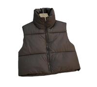 Cotone cavallo clip autunno e inverno donna breve senza maniche cotone gilet, Marrone, M