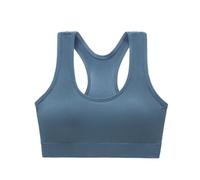 Cotone Colorato Gathering Non Ring Sport Back Yoga Bra Large Breasts Show Small Bra Running Fitness Shockproof Tank Top Underwear Leggings Rotondo, blu, Taglia Unica
