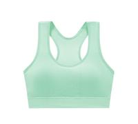 Cotone Colorato Gathering Non Ring Sport Back Yoga Bra Large Breasts Show Small Bra Running Fitness Shockproof Tank Top Underwear Leggings Rotondo, Verde menta, Taglia Unica