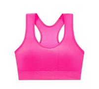 Cotone Colorato Gathering Non Ring Sport Back Yoga Bra Large Breasts Show Small Bra Running Fitness Shockproof Tank Top Underwear Leggings Rotondo, rosa acceso, Taglia Unica