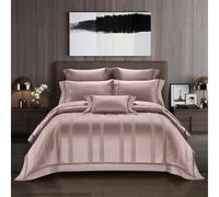 Cotone Copripiumino coperture per Letti Morbidi con Mappa Cuscinetti Set di Biancheria da Letto Jacquard polverosa (Color Dimensione Queen 4 Pezzi) (Rosa King Size 4pcs)