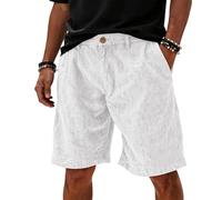 Cotone e linoPantaloni Corti Da Lavoro Uomo Pantaloncini Uomo Leggeri Tasche Pantaloncini Cargo Taglie Forti Estivo Running Pantaloni Corti Traspirante Abbigliamento Mare Men's Shorts Bianco XL
