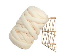 Cotone Gigante per Uncinetto, 1 kg di filato cotone ultra spesso, fai da te, tessuto a mano, morbido e anti-collisione, cuscino for bambini, nido for animali domestici, capelli lisci(Milk Yolk)