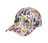 Cotone Hip Hop Cappello New York City Street Scene Print Cappelli Visiera Traspirante Sun Cappello per unità, Sport, Ragazze