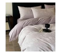 Cotone Lavato Set Biancheria 4pz Copricoperta Foglio ad Elástico Copricuscini，Morbidezza Estrema Confort Max Tutte Le Stagioni(Purple,King)