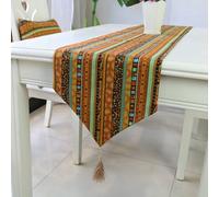 Cotone Lino Etnico Righe Runner da Tavolo Cover Cassettiera Cucina da Pranzo