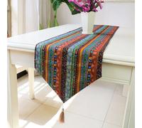 Cotone Lino Etnico Righe Runner da Tavolo Cover Cassettiera Cucina da Pranzo