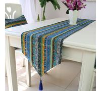 Cotone Lino Etnico Righe Runner da Tavolo Cover Cassettiera Cucina da Pranzo