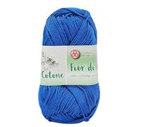 Cotone mercerizzato per uncinetto, ideale per amigurumi, granny square, quadretti copertine neonato, e hobby creativi, Gomitolo da 50 gr per 125 metri (Blu Elettrico 044)